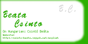 beata csinto business card